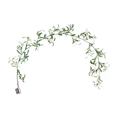 Nearly Natural 6.5ft. Green Lighted Olive Indoor Garland