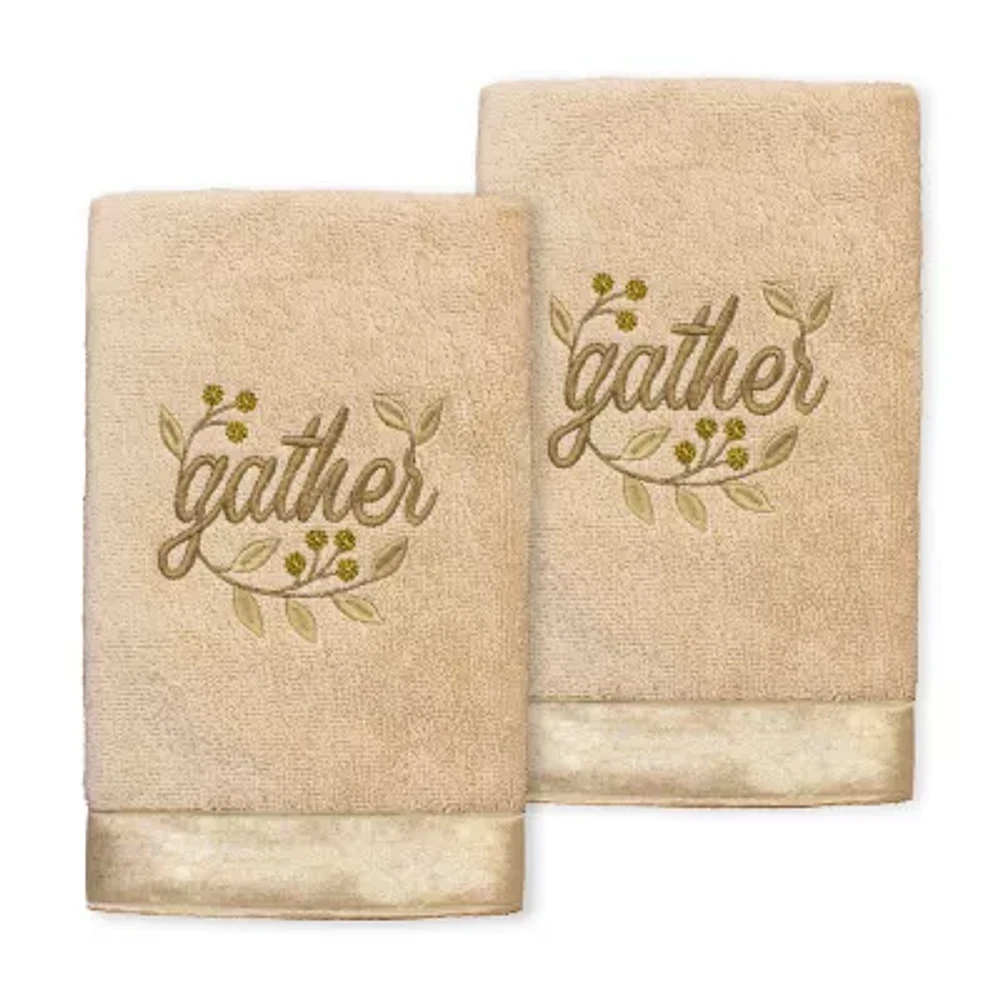 Linum Home Textiles Gather Embroidered 2-pc. Hand Towels