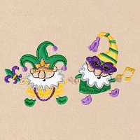 Linum Home Textiles Mardi Gras Gnomes Embroidered 2-pc. Hand Towels