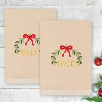 Linum Home Textiles Mistletoe Paixjoie Embroidered 2-pc. Hand Towels