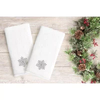 Linum Home Textiles Grey Snow Flake 2-pc. Hand Towels