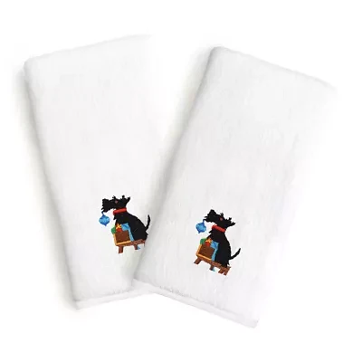 Linum Home Textiles Christmas Dog 2-pc. Hand Towels