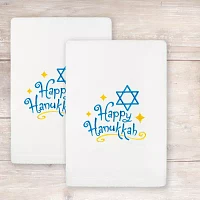 Linum Home Textiles Happy Hanukkah 2-pc. Hand Towels