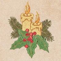 Linum Home Textiles Christmas Candles 2-pc. Hand Towels