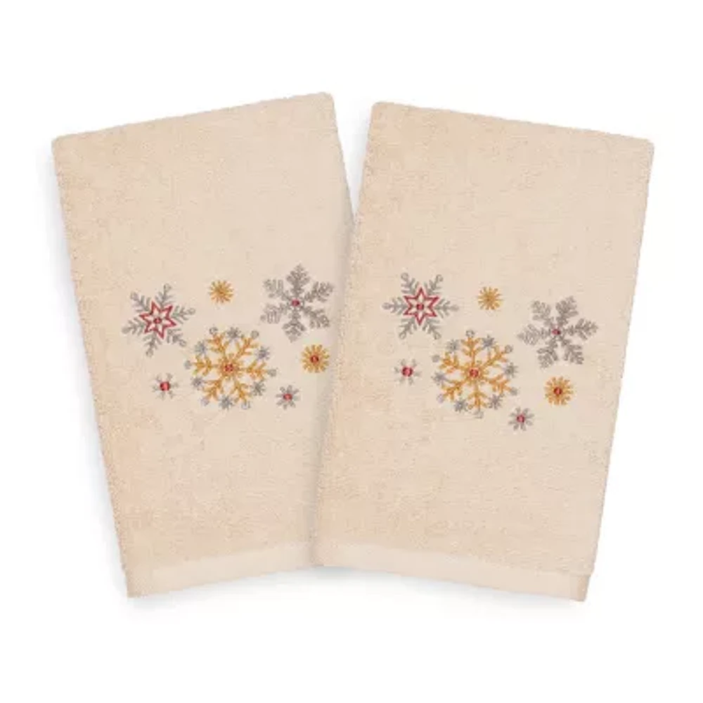 Linum Home Textiles Christmas Snowfall 2-pc. Hand Towels