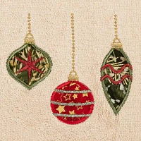 Linum Home Textiles Christmas Ornament Embroidered 2-pc. Hand Towels