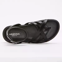 Arizona Jean Co Hollin Womens Ankle Strap Footbed Sandals