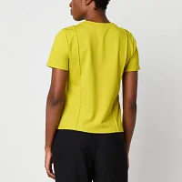 Worthington Womens Crew Neck Short Sleeve T-Shirt