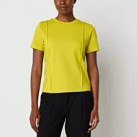 Worthington Womens Crew Neck Short Sleeve T-Shirt