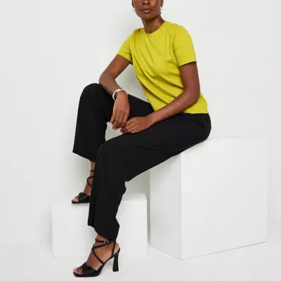 Worthington Womens Crew Neck Short Sleeve T-Shirt
