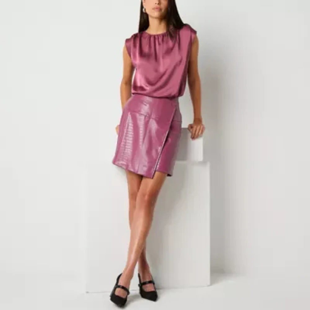 Worthington Womens Mid Rise Wrap Skirt