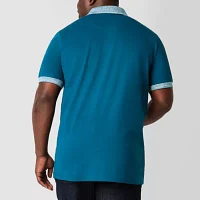 Shaquille O'Neal XLG Slub Collar Big and Tall Mens Regular Fit Short Sleeve Polo Shirt