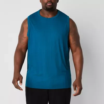 Shaquille O'Neal XLG Ribbed Big and Tall Mens Crew Neck Sleeveless Tank Top