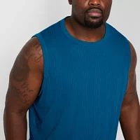 Shaquille O'Neal XLG Ribbed Big and Tall Mens Crew Neck Sleeveless Tank Top