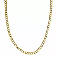 14K Two Tone 3.65MM Diamond Cut Curb Necklace
