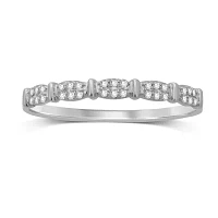 Diamond Accent Genuine White Diamond 10K White Gold Wedding Band