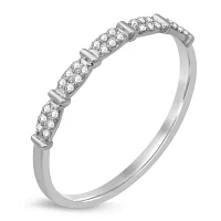 Diamond Accent Genuine White Diamond 10K White Gold Wedding Band