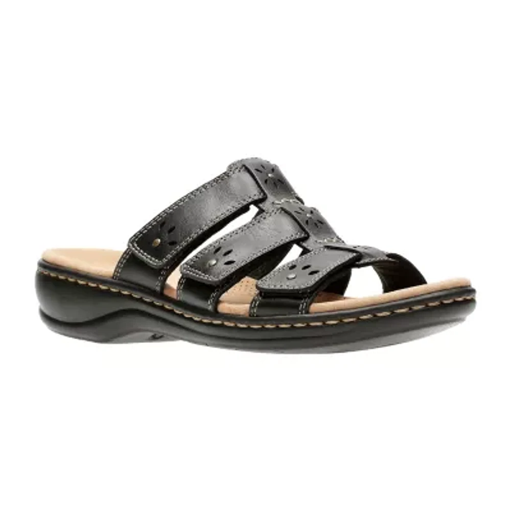 Clarks Womens Leisa Spring Slide Sandals Wide Width