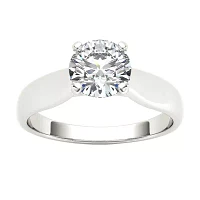 Womens 3/4 CT. Natural White Diamond 14K Gold Round Solitaire Engagement Ring