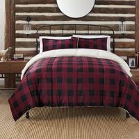 Serta Cozy Plush Buffalo Plaid Midweight Comforter Set