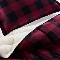 Serta Cozy Plush Buffalo Plaid Midweight Comforter Set