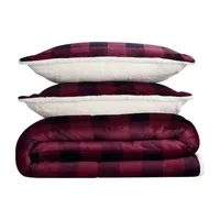 Serta Cozy Plush Buffalo Plaid Midweight Comforter Set