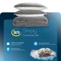 Serta Cozy Plush Buffalo Plaid Midweight Comforter Set