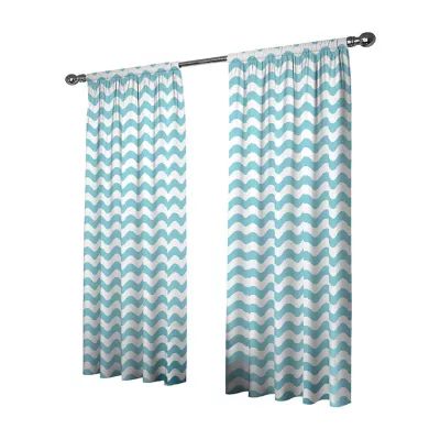 Eclipse Wavy Chevron Energy Saving Blackout Rod Pocket Single Curtain Panel