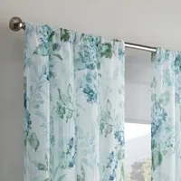 Waverly Blushing Bloom Sheer Rod Pocket Single Curtain Panel