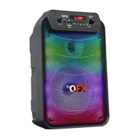 QFX 6" Bluetooth Rechargeable Portable Speaker, Liquid Motion Lights, Microphone, Auxiliary Input