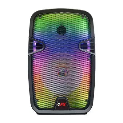 QFX 8" Bluetooth Rechargeable Portable Speaker, Liquid Motion Lights, Microphone, Auxiliary Input 