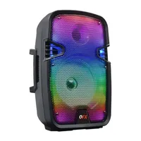 QFX 8" Bluetooth Rechargeable Portable Speaker, Liquid Motion Lights, Microphone, Auxiliary Input 