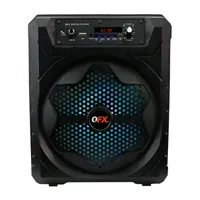 QFX 8" Bluetooth Rechargeable Portable Speaker with Muliti LED Lights, Microphone Input, TWS