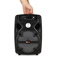 QFX 8" Bluetooth Rechargeable Portable Speaker with Stand,Microphnoe, LED Lights, Microphone Input