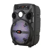 QFX 8" Bluetooth Rechargeable Portable Speaker with Stand,Microphnoe, LED Lights, Microphone Input