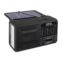 QFX AM/FM/SW Solar Radio with 2" Speaker, Rechargeable Battery, Flashlight, Carrying Strap