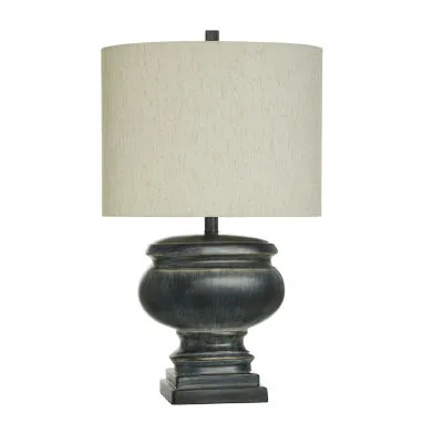 Collective Design By Stylecraft Oval Charcoal Pottery Table Lamp