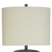 Collective Design By Stylecraft Oval Charcoal Pottery Table Lamp