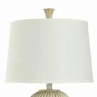 Collective Design By Stylecraft White Washed Pottery Style Table Lamp