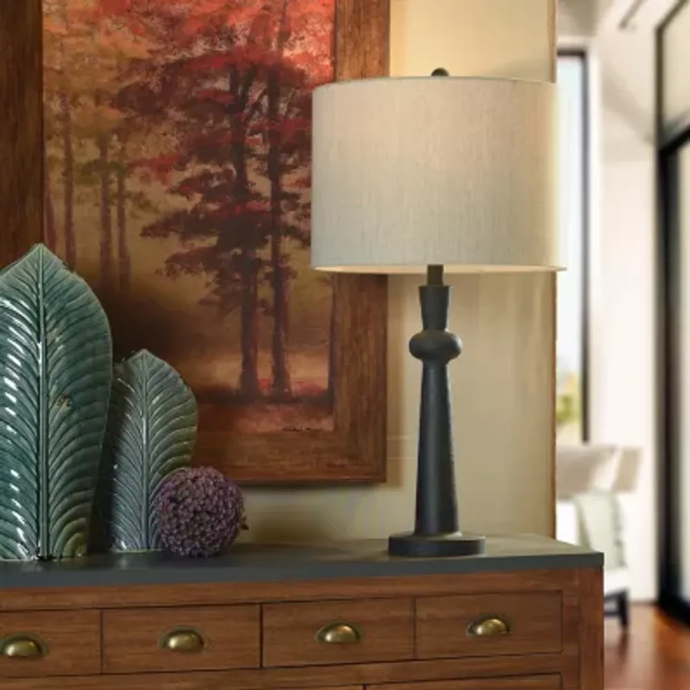 Collective Design By Stylecraft Textured Dark Bronze Table Lamp
