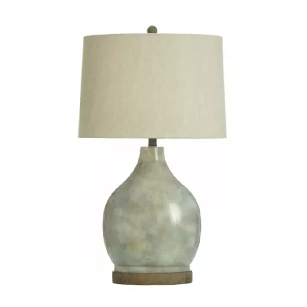 Collective Design By Stylecraft Oval Green Mercury Glass Table Lamp