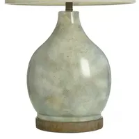 Collective Design By Stylecraft Oval Green Mercury Glass Table Lamp