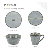 Table 12 Stonewashed 16-pc. Stoneware Dinnerware Set