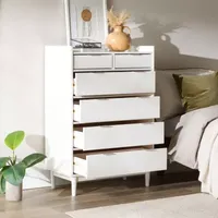Mid Century 6 Drawer Wooden Dresser
