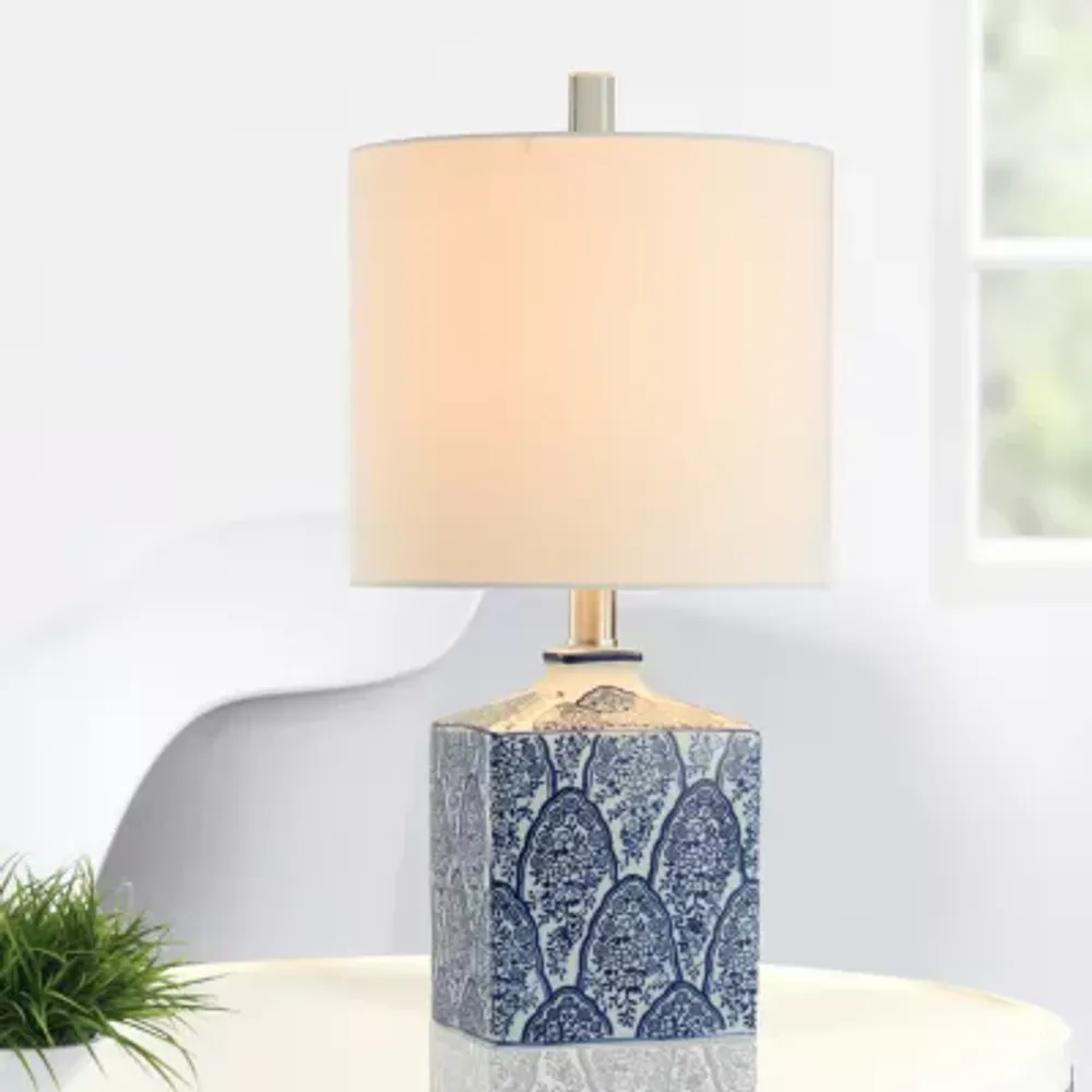 Collective Design By Stylecraft Blue And White Ceramic Table Lamp