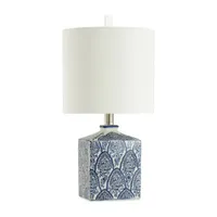 Collective Design By Stylecraft Blue And White Ceramic Table Lamp