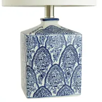 Collective Design By Stylecraft Blue And White Ceramic Table Lamp