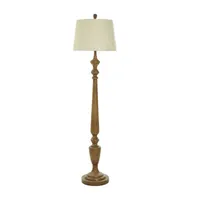 Collective Design By Stylecraft Classic Wood Tone Floor Lamp