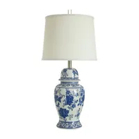 Collective Design By Stylecraft Blue And White Ginger Jar Table Lamp