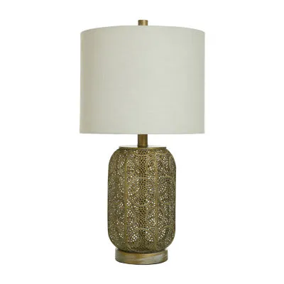 Collective Design By Stylecraft Pierced Gold Metal Table Lamp